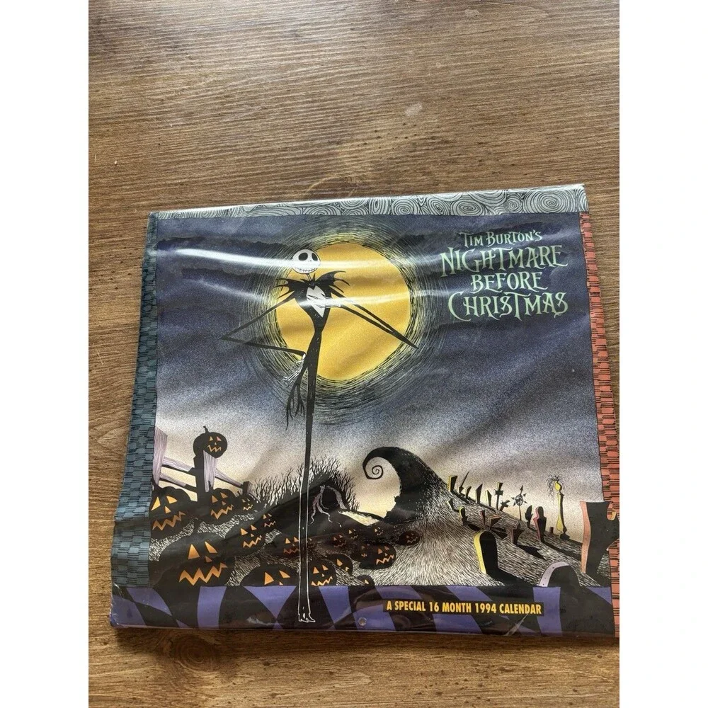 1994 Tim Burton’s Nightmare Before Christmas 16 Month Calendar Sealed Wrinkled